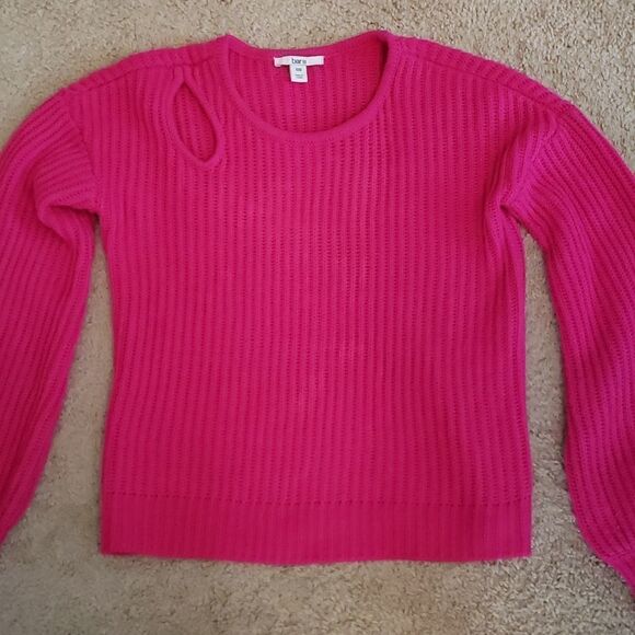 Hot Pink Cut Out Sweater - Picture 1 of 5